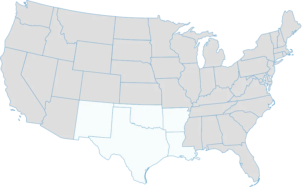 Areas we serve - Texas and surrounding states