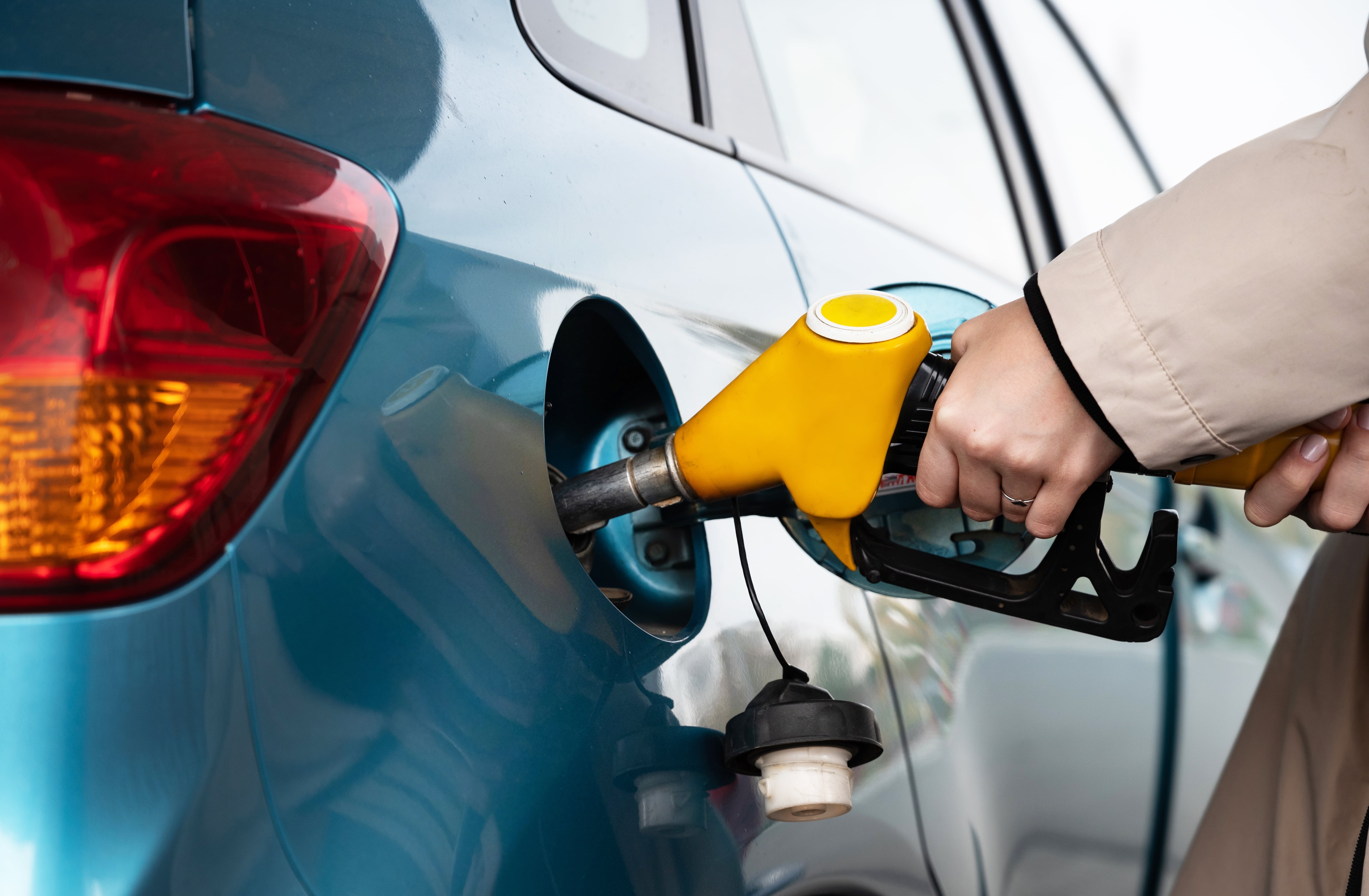 Fuel going into a car